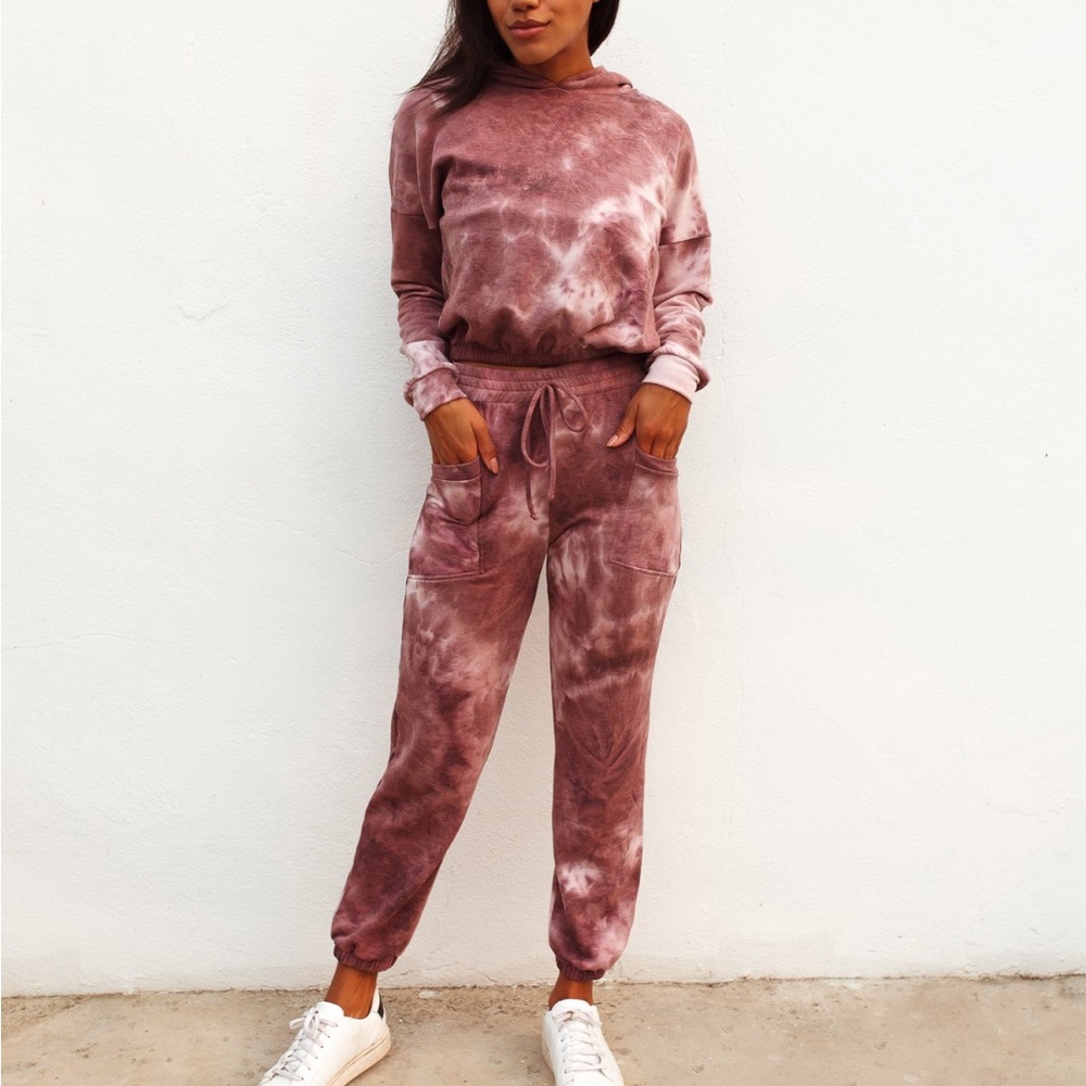 Tie Dye Maroon Sweatpants